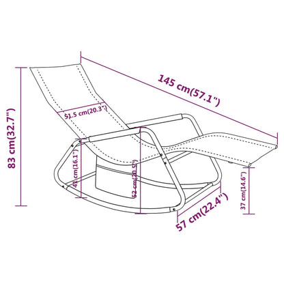 Lettino Prendisole in Acciaio e Textilene Nero