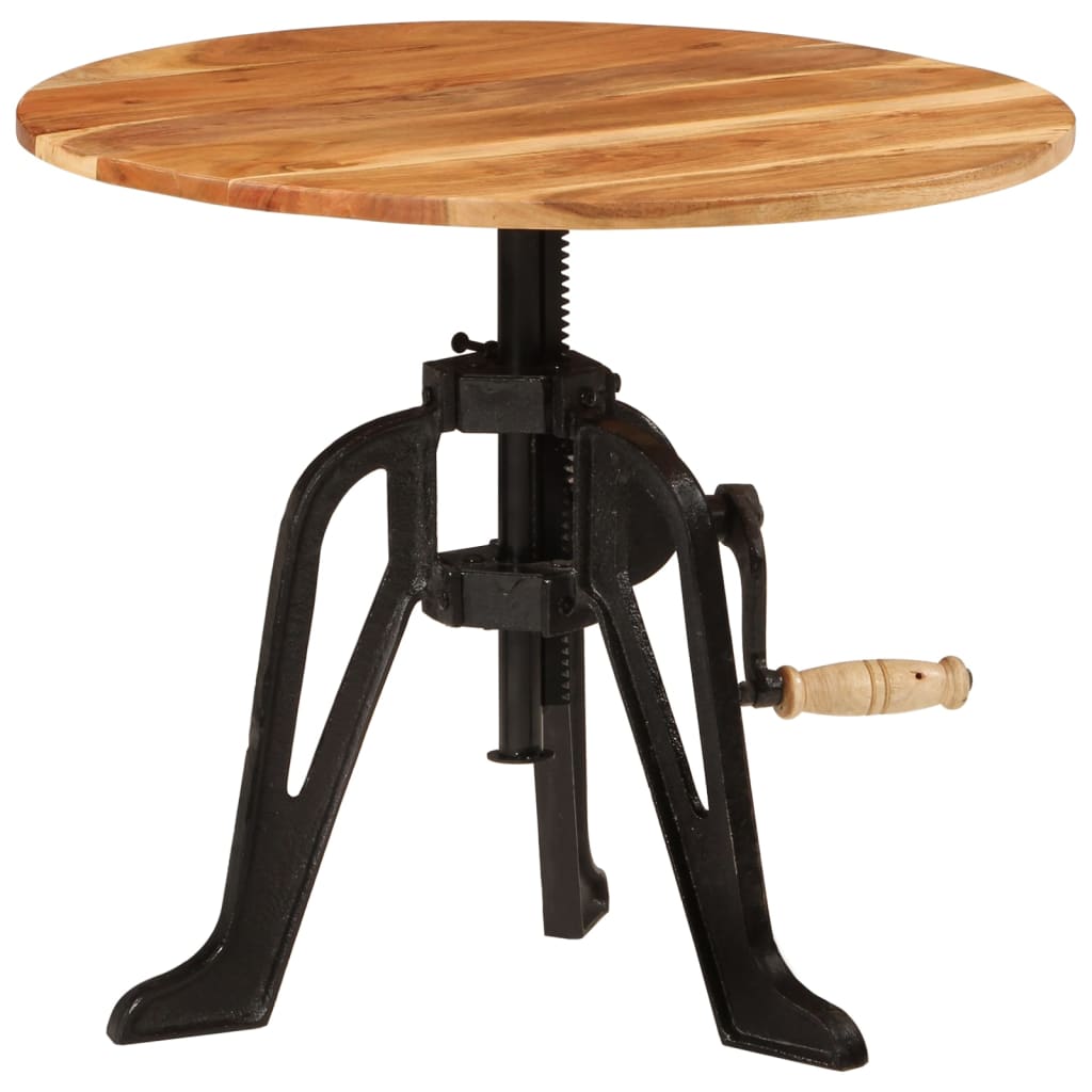 Tavolino 60x(42-62) cm in Legno Massello di Acacia e Ghisa - homemem39