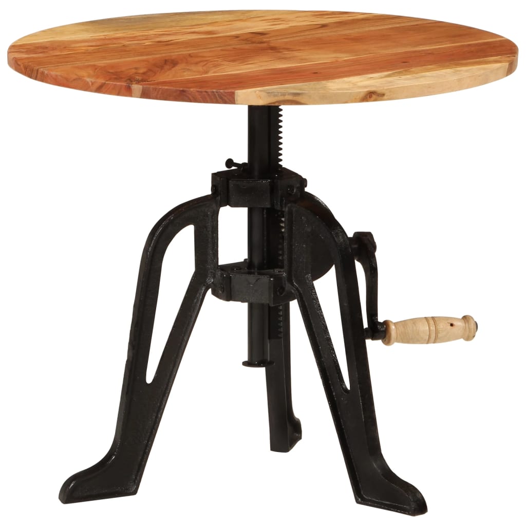 Tavolino 60x(42-62) cm in Legno Massello di Acacia e Ghisa - homemem39