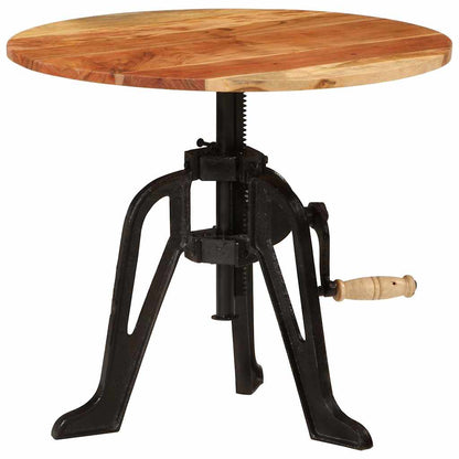 Tavolino 60x(42-62) cm in Legno Massello di Acacia e Ghisa