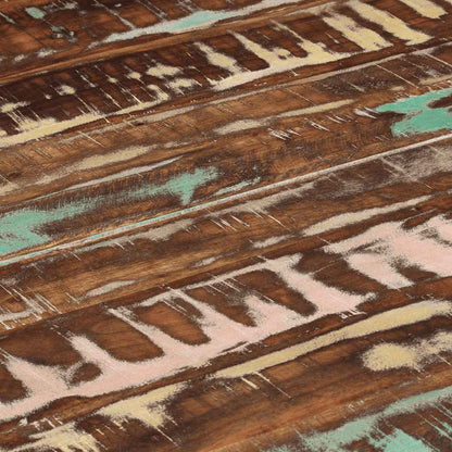 Tavolo da Pranzo Ø110x78cm Legno Massello di Recupero e Acciaio | homemem39