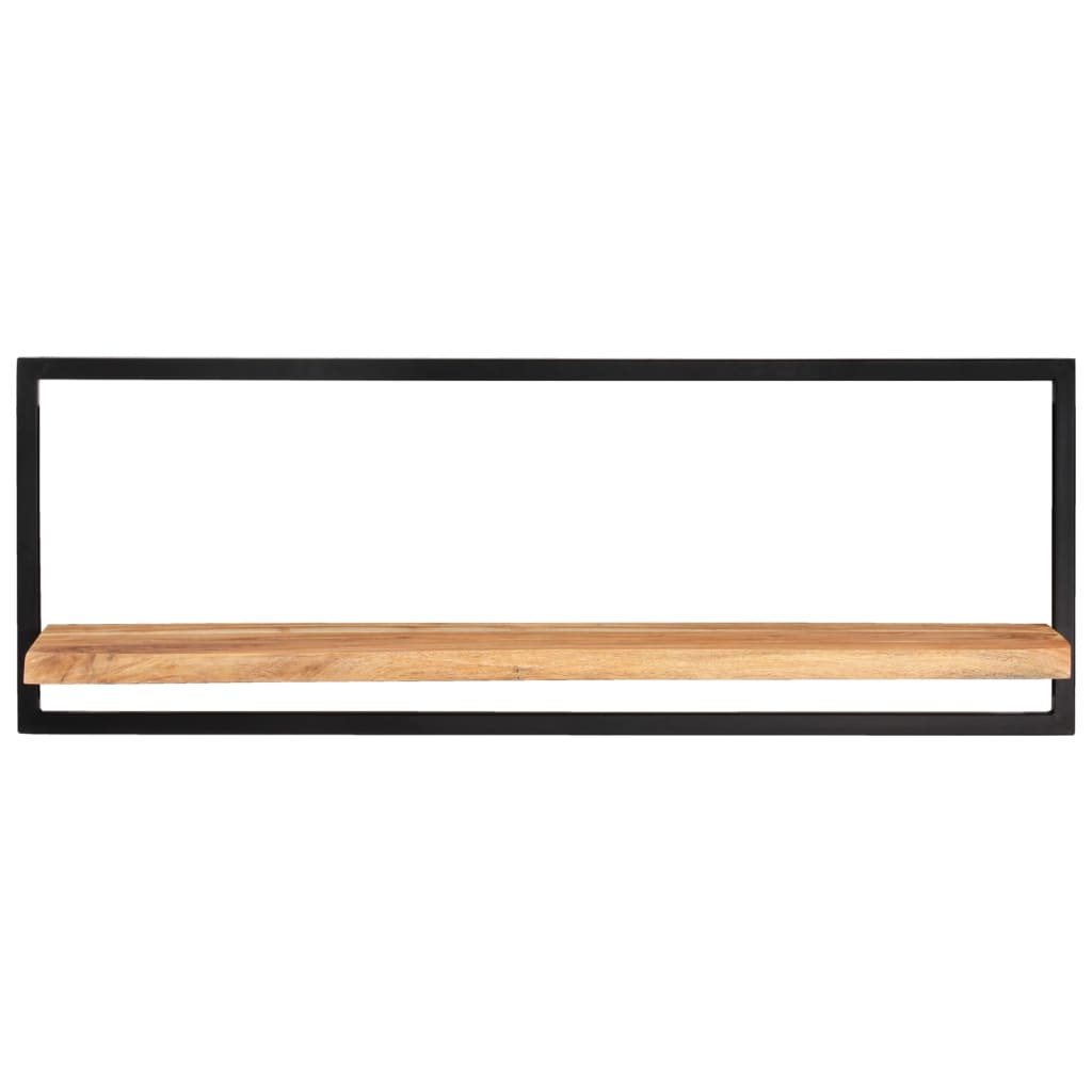 Mensole Parete 2pz 100x24x35 cm Legno Massello Acacia e Acciaio | homemem39