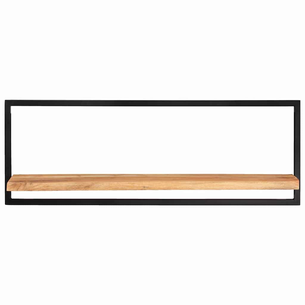 Mensole Parete 2pz 100x24x35 cm Legno Massello Acacia e Acciaio
