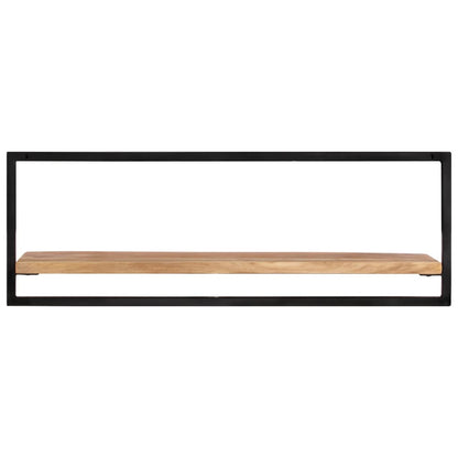 Mensole Parete 2pz 100x24x35 cm Legno Massello Acacia e Acciaio | homemem39