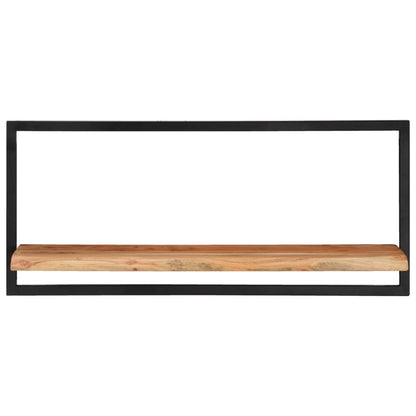 Mensole Parete 2pz 80x25x35 cm Legno Massello Acacia e Acciaio | homemem39