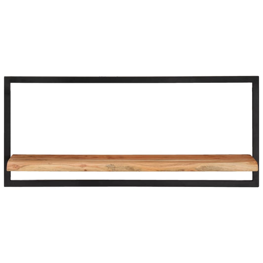 Mensole Parete 2pz 80x25x35 cm Legno Massello Acacia e Acciaio | homemem39