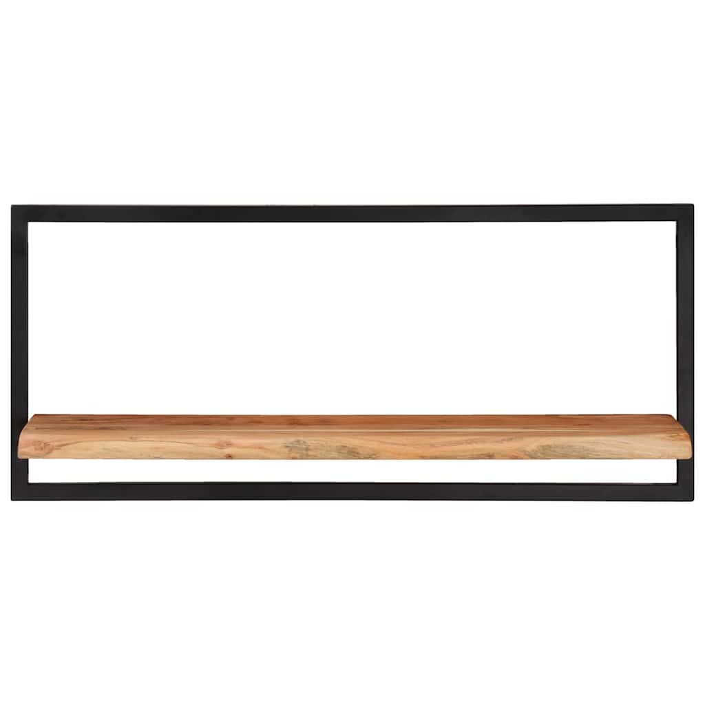 Mensole Parete 2pz 80x25x35 cm Legno Massello Acacia e Acciaio