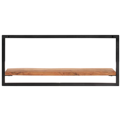 Mensole Parete 2pz 80x25x35 cm Legno Massello Acacia e Acciaio | homemem39