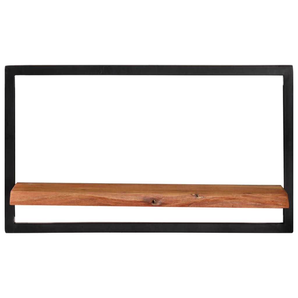 Mensole Parete 2pz 60x25x35 cm Legno Massello Acacia e Acciaio | homemem39