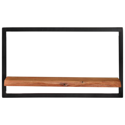 Mensole Parete 2pz 60x25x35 cm Legno Massello Acacia e Acciaio | homemem39