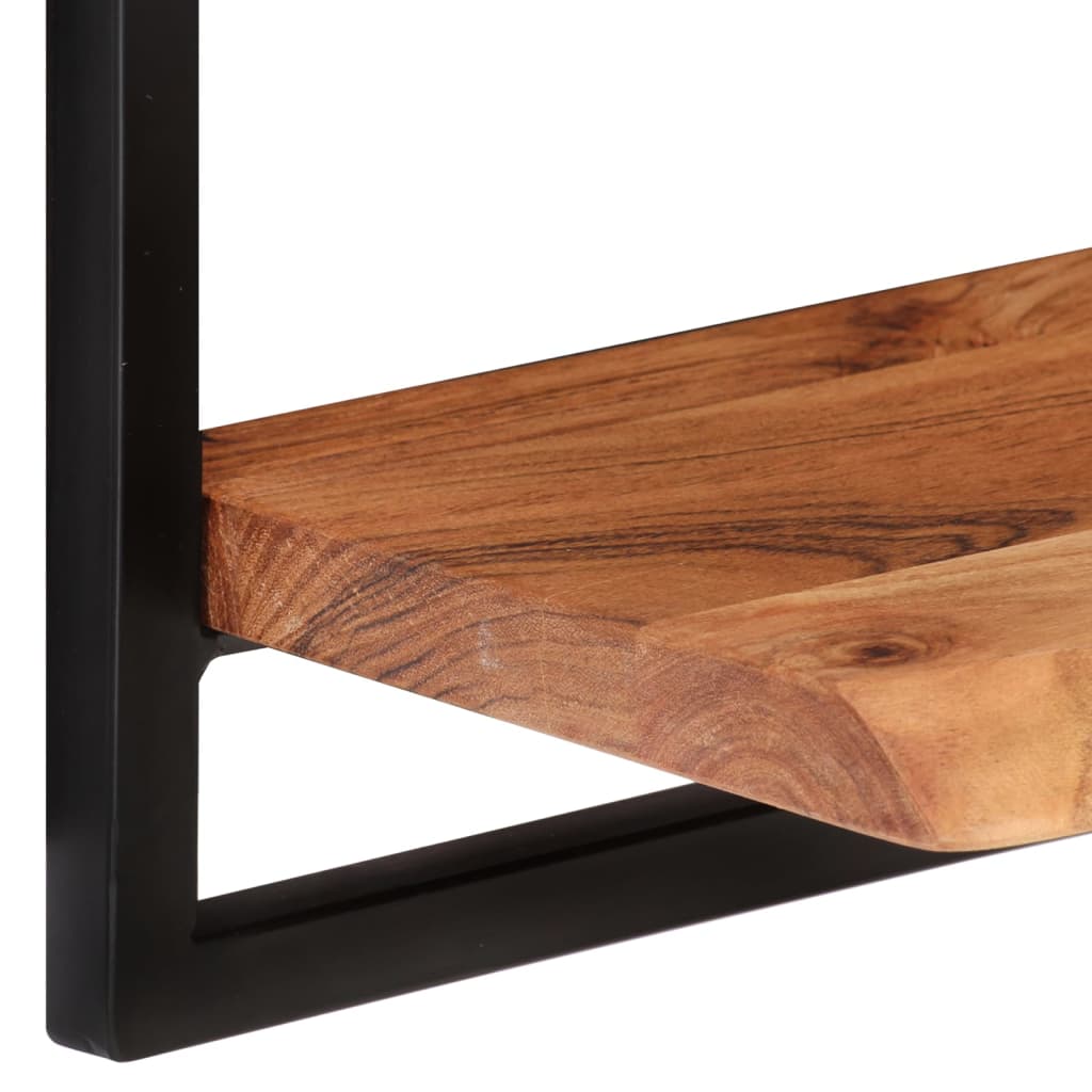 Mensole Parete 2pz 60x25x35 cm Legno Massello Acacia e Acciaio | homemem39