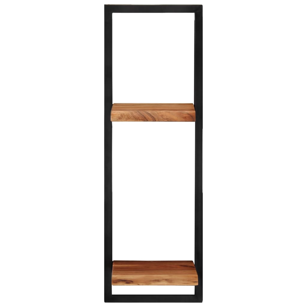 Mensole Parete 2 pz 25x25x75 cm Legno Massello Acacia e Acciaio | homemem39