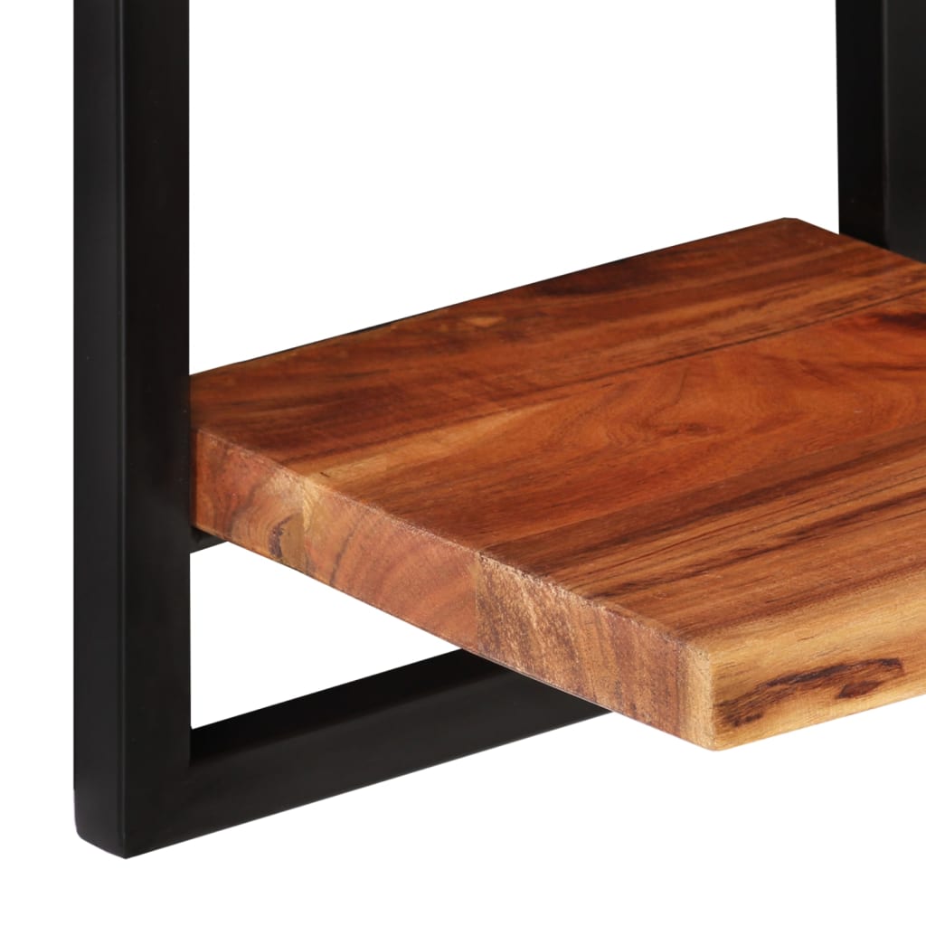 Mensole Parete 2 pz 25x25x75 cm Legno Massello Acacia e Acciaio | homemem39
