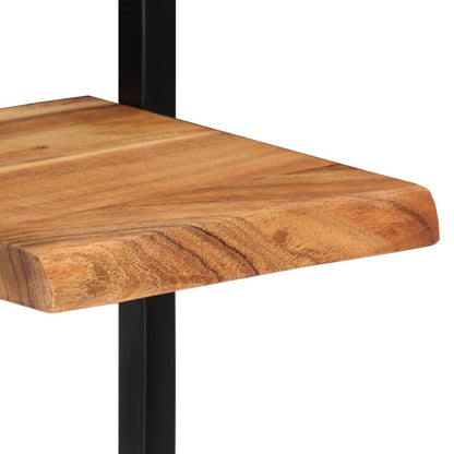 Mensole Parete 2 pz 25x25x75 cm Legno Massello Acacia e Acciaio | homemem39