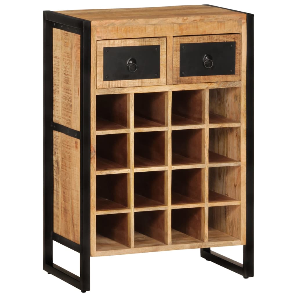 Portabottiglie per 16 Bottiglie in Legno Massello di Mango