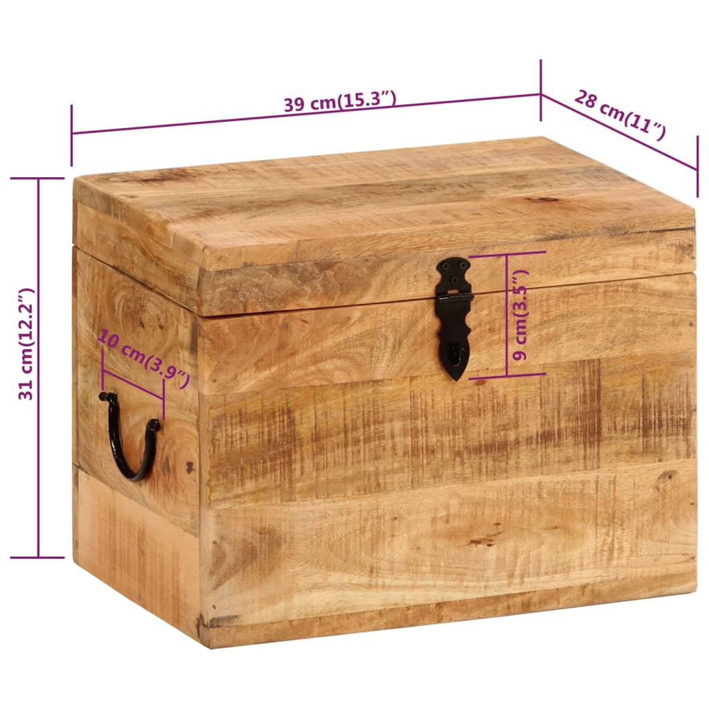 Contenitore Portaoggetti 39x28x31cm in Legno Massello di Mango - homemem39
