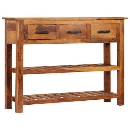 Credenza con 3 Cassetti 110x30x80 cm Legno Massello di Acacia