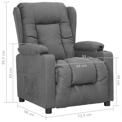 Poltrona Reclinabile in Tessuto Grigio Chiaro - homemem39