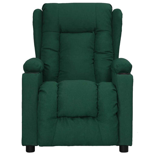 Poltrona Reclinabile in Tessuto Verde Scuro