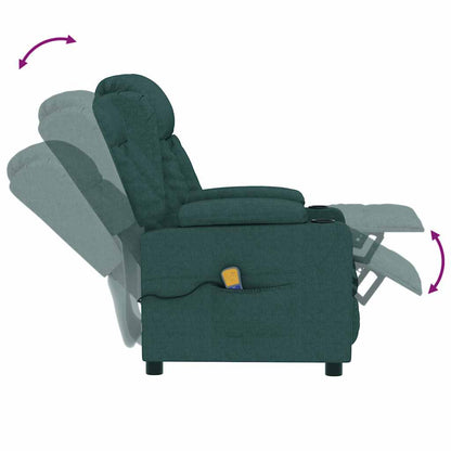 Poltrona Massaggiante Verde Scuro in Tessuto | homemem39