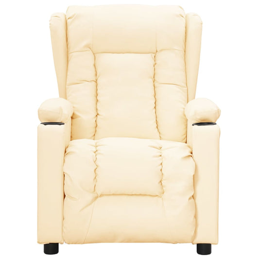 Poltrona Reclinabile Crema in Similpelle - homemem39