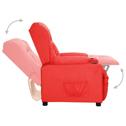 Poltrona Reclinabile Rossa in Similpelle | homemem39