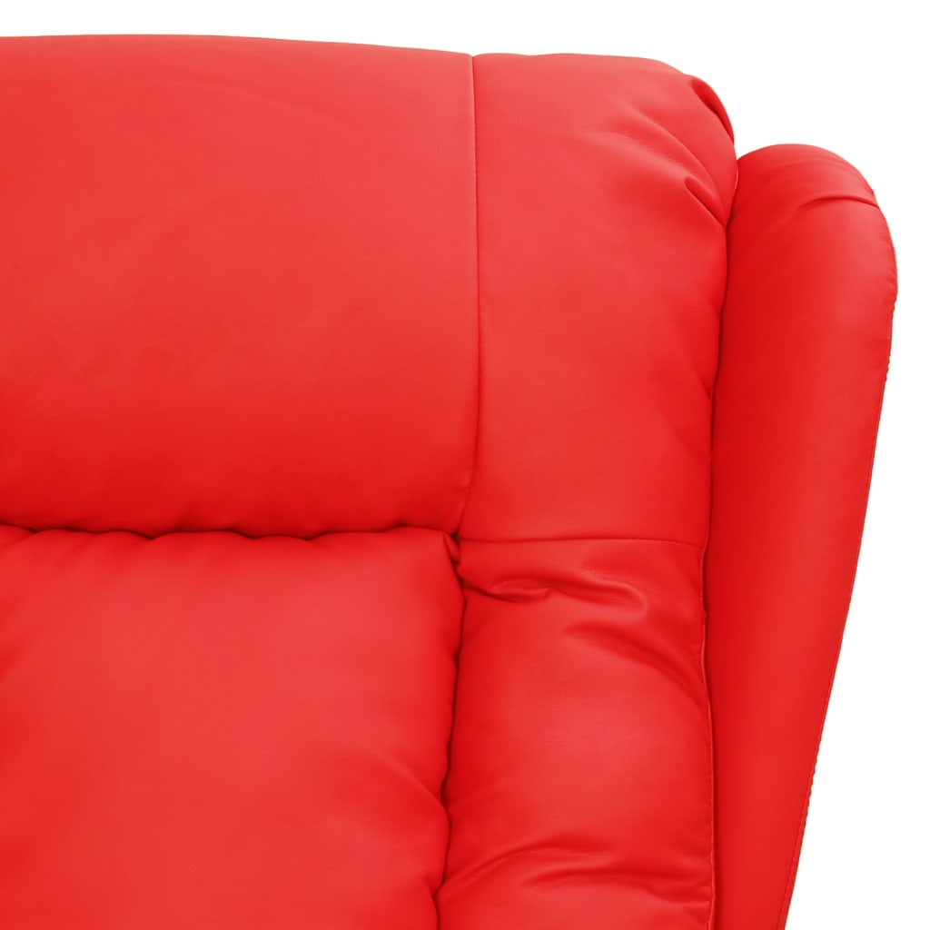Poltrona Reclinabile Rossa in Similpelle | homemem39