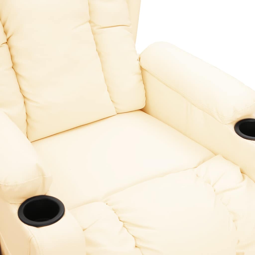 Poltrona Massaggiante Crema in Similpelle
