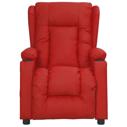 Poltrona Massaggiante Rosso Vino in Similpelle