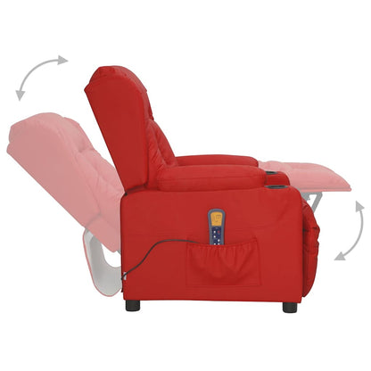 Poltrona Massaggiante Rosso Vino in Similpelle