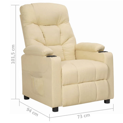 Poltrona Reclinabile in Tessuto Crema