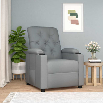 Poltrona Reclinabile in Tessuto Grigio Chiaro - homemem39