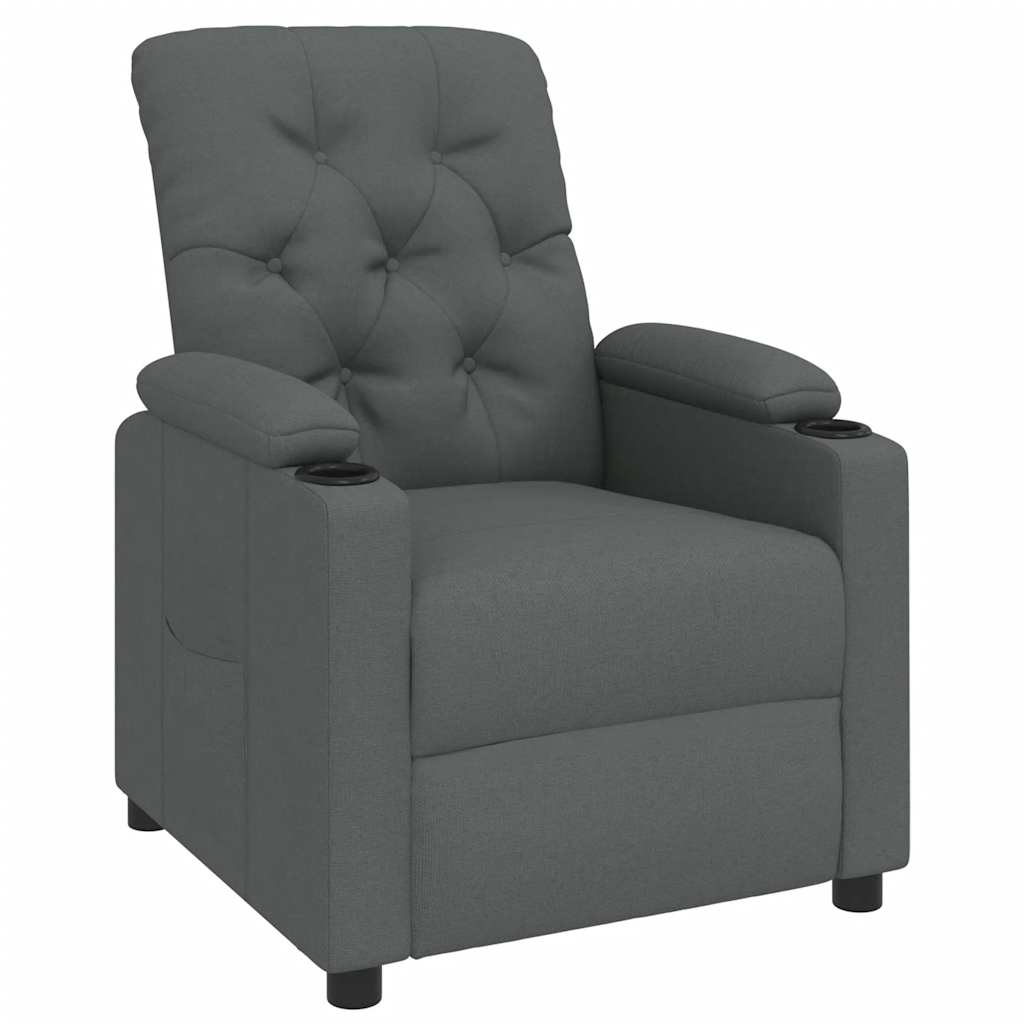 Poltrona Reclinabile in Tessuto Grigio Scuro - homemem39