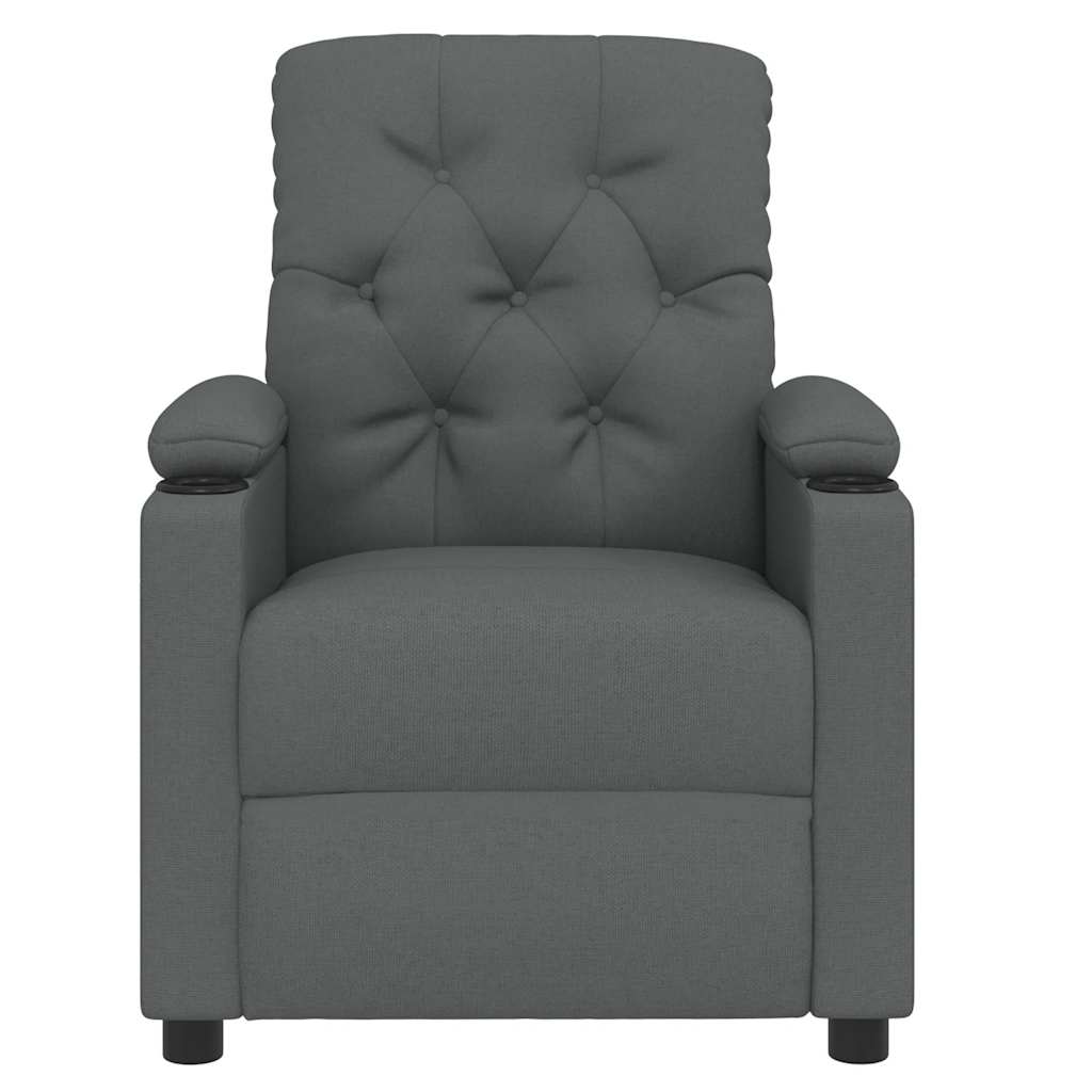 Poltrona Reclinabile in Tessuto Grigio Scuro - homemem39