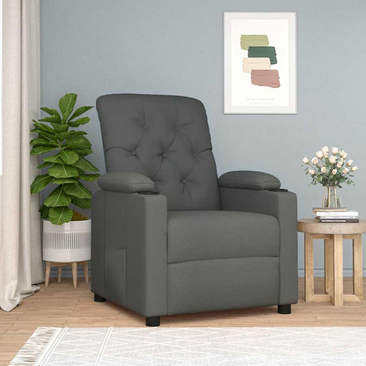 Poltrona Reclinabile in Tessuto Grigio Scuro - homemem39
