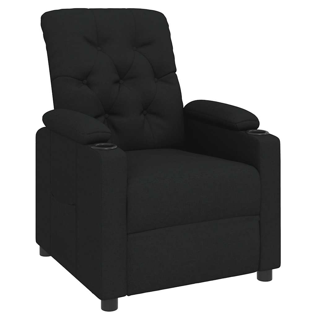 Poltrona Reclinabile in Tessuto Nero - homemem39
