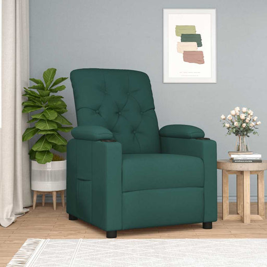 Poltrona Reclinabile in Tessuto Verde Scuro - homemem39