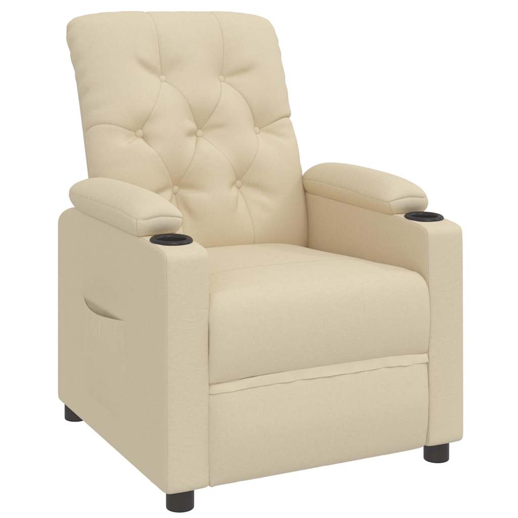 Poltrona Reclinabile in Tessuto Crema - homemem39