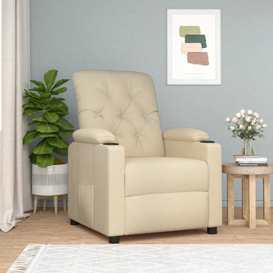 Poltrona Reclinabile in Tessuto Crema - homemem39