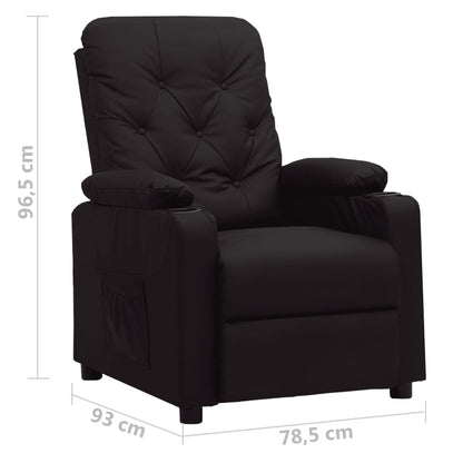 Poltrona Reclinabile Nera in Similpelle - homemem39