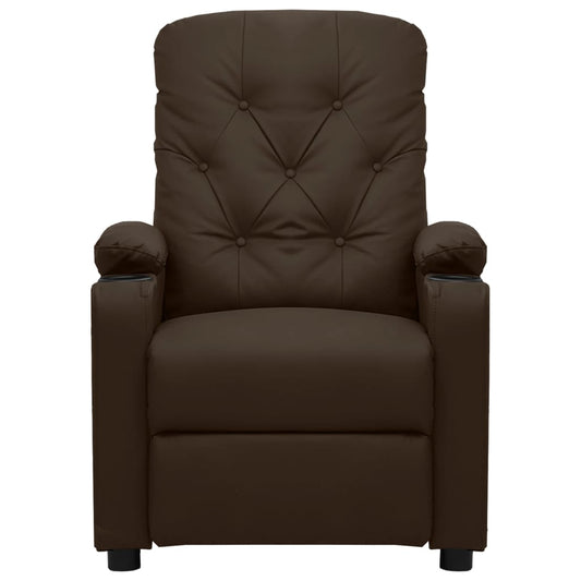 Poltrona Reclinabile Marrone in Similpelle - homemem39