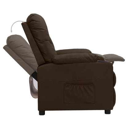 Poltrona Reclinabile Marrone in Similpelle - homemem39