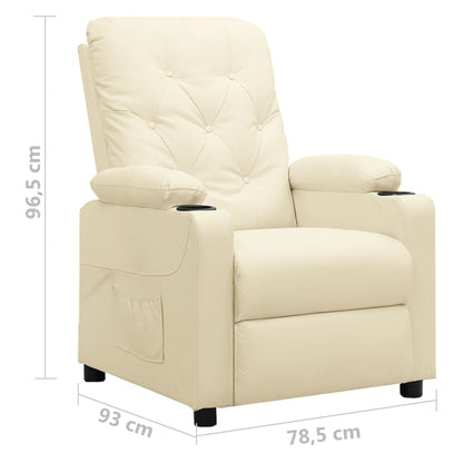 Poltrona Reclinabile Crema in Similpelle - homemem39