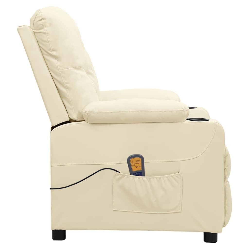 Poltrona Massaggiante Crema in Similpelle | homemem39