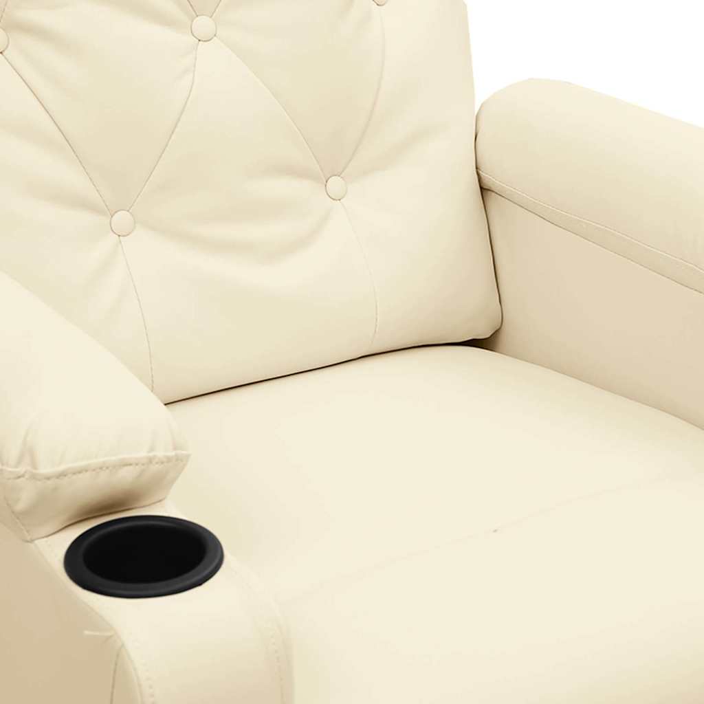 Poltrona Massaggiante Crema in Similpelle