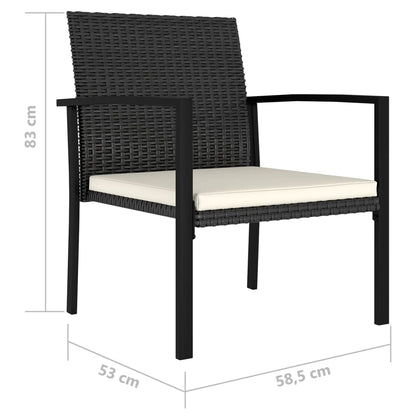 Sedie da Pranzo per Giardino 2 pz in Polyrattan Nero - homemem39