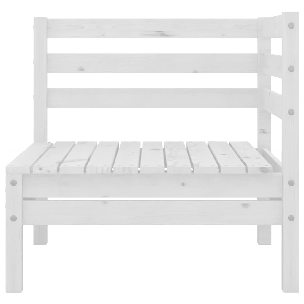 Set Divani da Giardino 3 pz Bianco in Legno Massello di Pino | homemem39