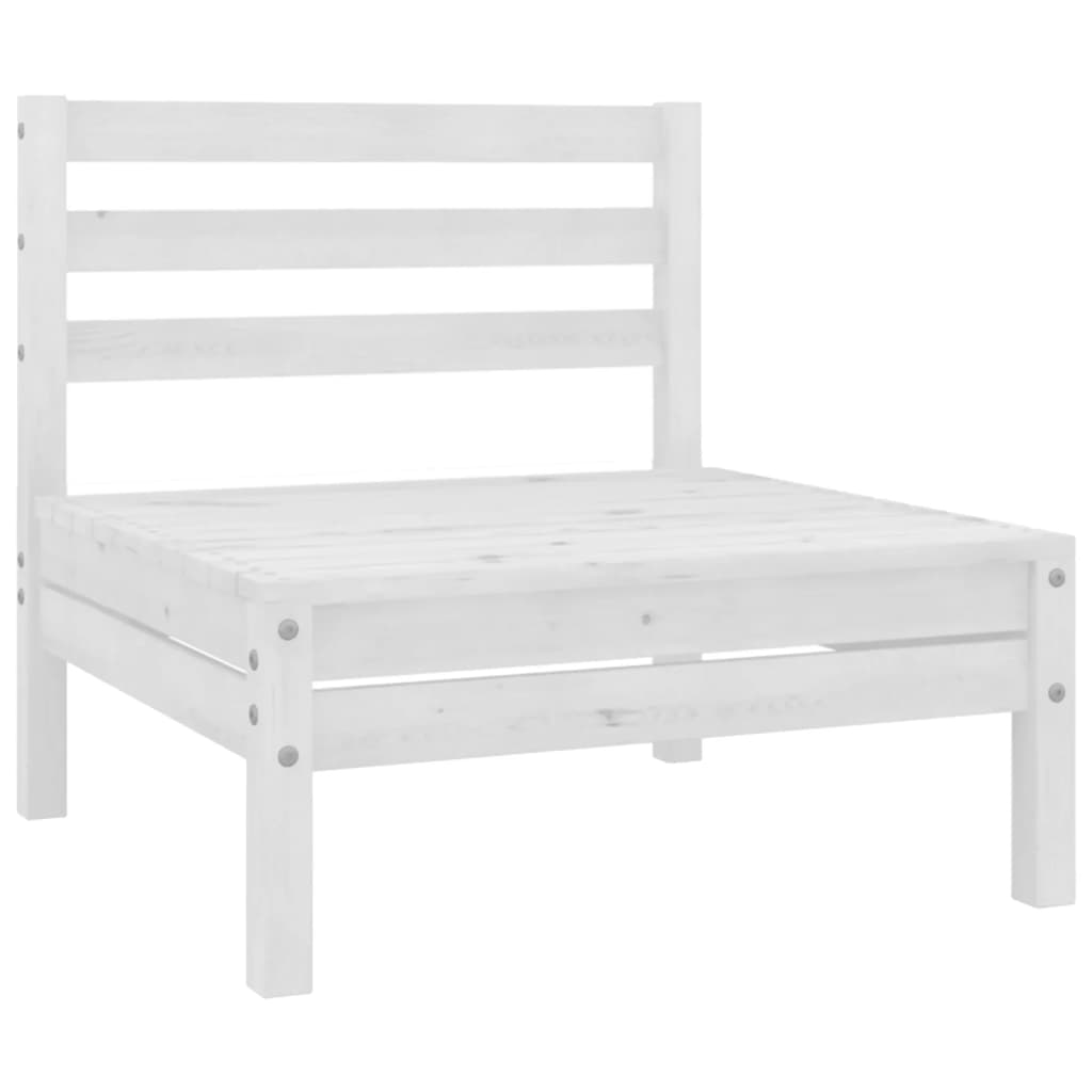 Set Divani da Giardino 4 pz Bianco in Legno Massello di Pino - homemem39