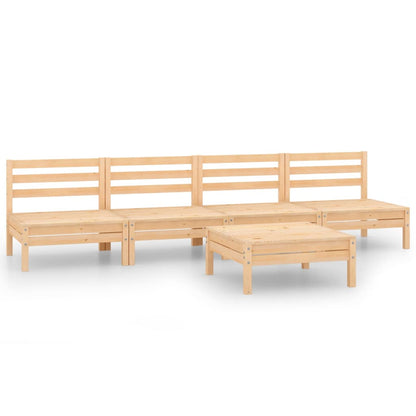 Set Divani da Giardino 5 pz in Legno Massello di Pino | homemem39