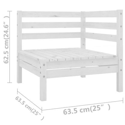 Set Divani da Giardino 9 pz Bianco in Legno Massello di Pino - homemem39